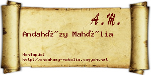 Andaházy Mahália névjegykártya
